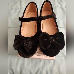 Elegant Black Kids Shoes with Bow